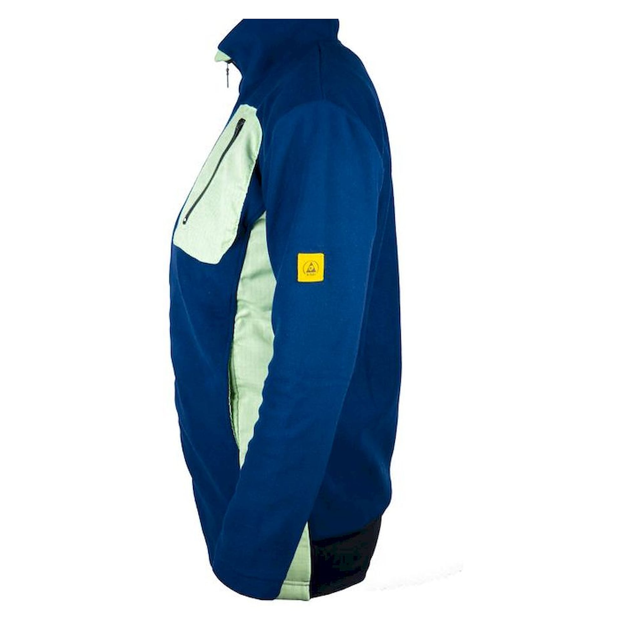 SAFEGUARD SG-FC-MBMI-FL-L40-W-XL. ESD fleece jacket with long zip, unisex, navy blue/mint, XL