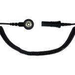 Safeguard SG-SK-3DK-BA-SCH-1800MM-1MOHM. ESD spiral cable, 1 Mohm, black, 1,8 m, 3 mm snap fastener, banana plug socket