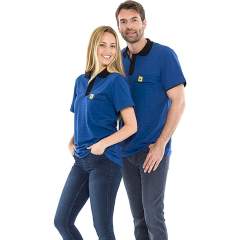 Safeguard SG-PS-RBSCH-210-K30-PRO Plus-S. ESD polo shirt 210g/m2 royal blue/black, S