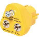 Safeguard SG-ES-2X10DK-GE. ESD earthing plug, 2x10 mm push button, yellow