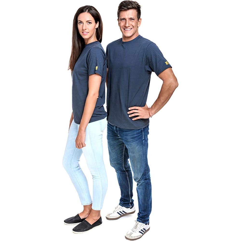 Safeguard SG-TS-DG-150-K10-S. ESD-T-Shirt rundhals dunkelgrau 150g/m², S