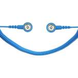 Safeguard SG-SK-10/10DK-BL-2400MM-1MOHM. ESD spiral cable, 1 Mohm, blue, 2,4 m, 10/10 mm push button