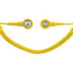 Safeguard SG-SK-7/10DK-GE-2400MM-2MOHM. ESD spiral cable, 2 MOhm, yellow, 2.4 m, 7/10 mm push button