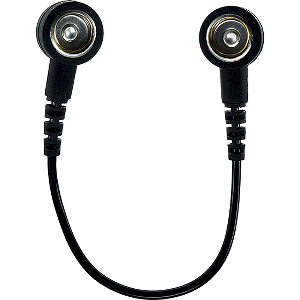 earthing cable, 2x10 mm push button, L = 0.15 m, black