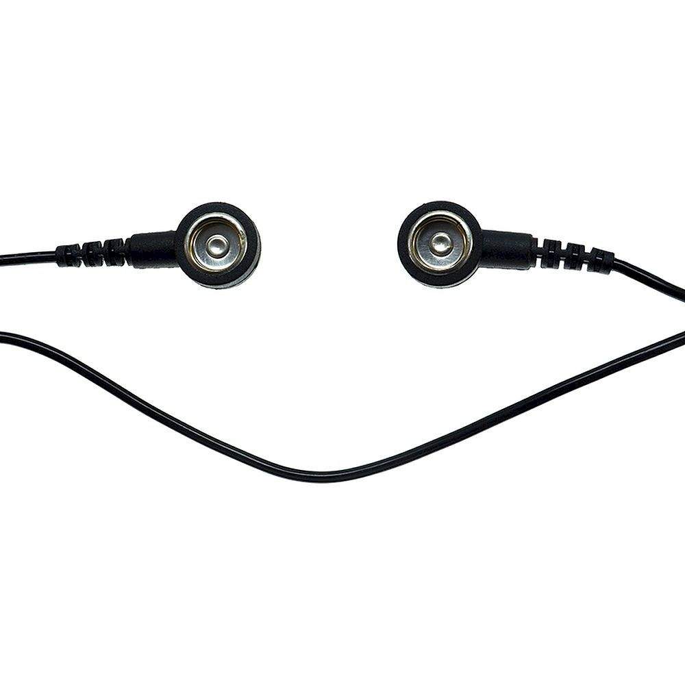 earthing cable, 2x10 mm push button, L = 3 m, black