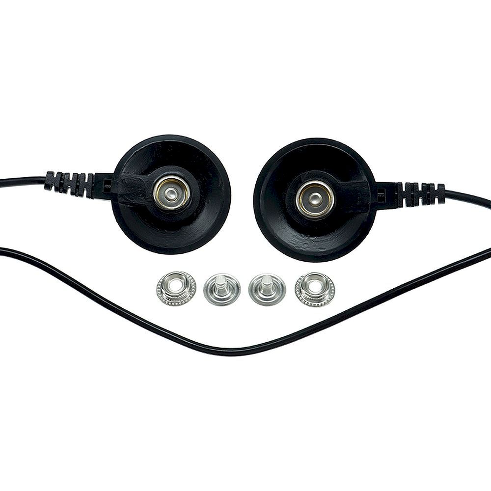 ESD Erdungskabel, 2x10 mm Druckknopf weiblich, L=4,5 m, schwarz