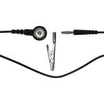 earthing cable 10 mm push button/banana plug, L = 1.8 m, black
