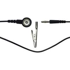 Earthing cable 10 mm push button/banana plug, L = 3 m, black