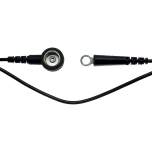 earthing cable, 10 mm push button/eye, L = 0.6 m, black