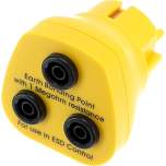 Safeguard SG-ES-3X4BA-GE. ESD earthing plug, 3x4 mm banana plug socket, yellow