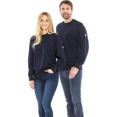 Safeguard SG-SS-MB-280-L10-XS. ESD sweatshirt ro with neck, navy blue 280g/m2, XS