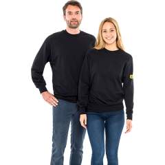 Safeguard SG-SS-SCH-280-L10-M. ESD sweatshirt ro with neck, black 280g/m2, M