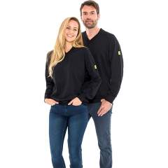 Safeguard SG-SS-SCH-280-L20-S. ESD sweatshirt V-neck black, 280g/m2, S