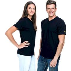 Safeguard SG-TS-SCH-150-K20-PRO-S. ESD T-Shirt V-neck black, 150g/m2, S