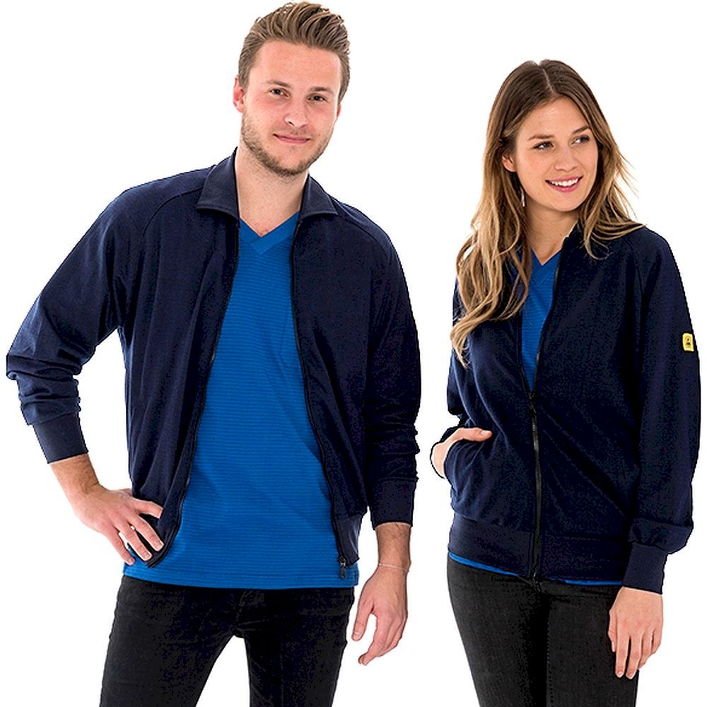 Safeguard SG-SJ-MB-260-L40-S. ESD Sweatjacke mit Zip, marineblau 260g/m², S