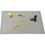 Safeguard SG-TMS-GR-GL-S PRO-2DK-600X600X2. ESD table mat set S Pro, 600x600 mm, 5-piece, 2x 10mm push button