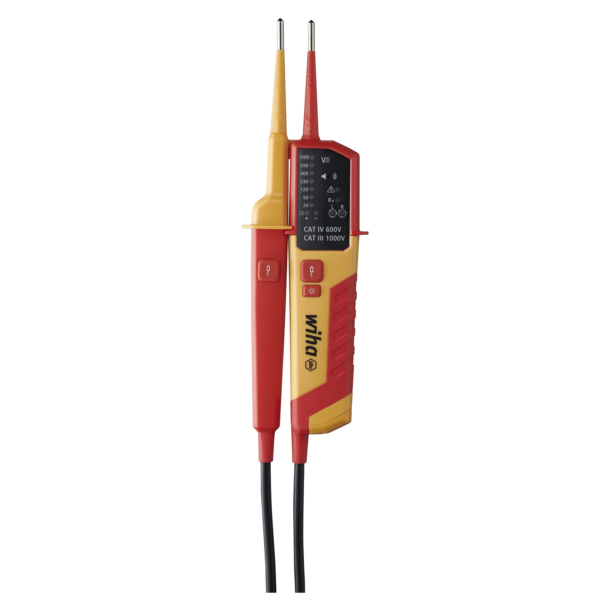 Spannungs- und Durchgangsprüfer 12-1.000 V AC, CAT IV, IP64 inkl. Batterien - Wiha 45216