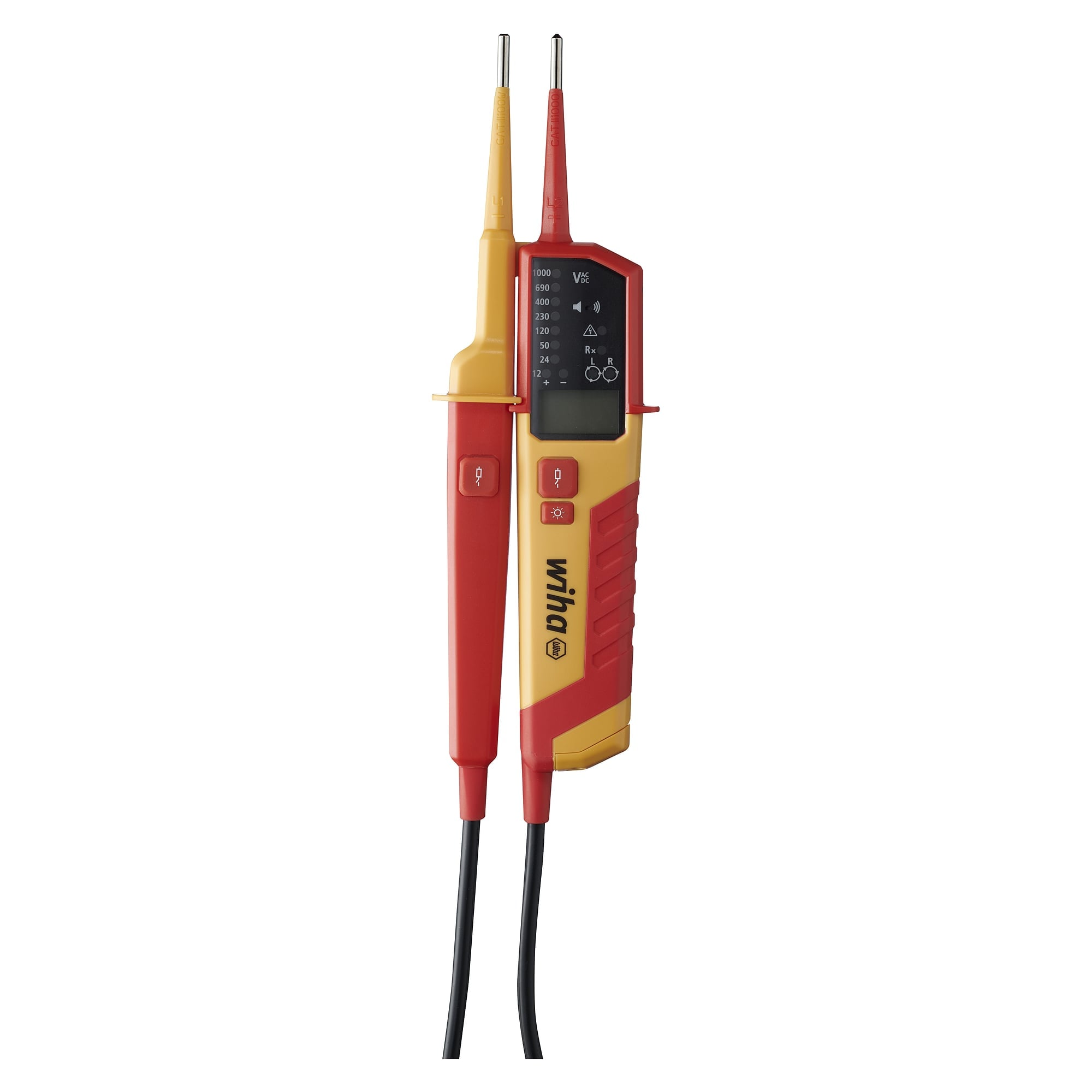Spannungs- und Durchgangsprüfer 0,5-1.000 V AC, CAT IV, LCD, IP64 inkl. Batterien - Wiha 45217