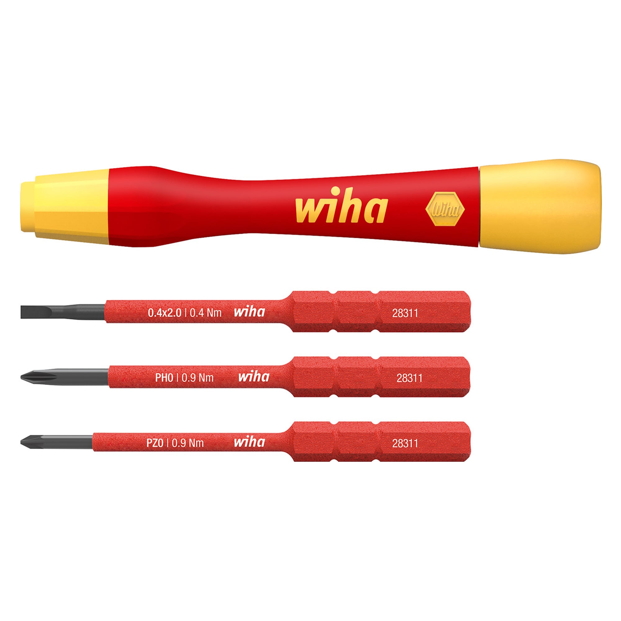 Feinschraubendreher-Set PicoFinish slimVario electric Schlitz, Phillips, Pozidriv 4-tlg. - Wiha 43167