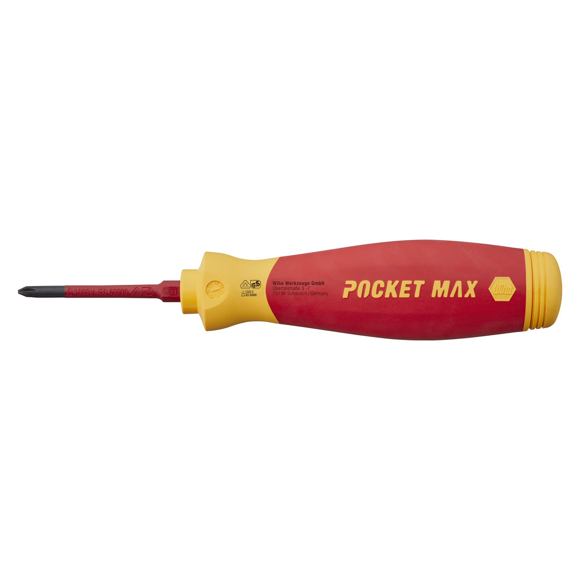 Schraubendreher mit Bit-Magazin PocketMax electric, 4 slimBits VDE 1.000 V - Wiha 45296