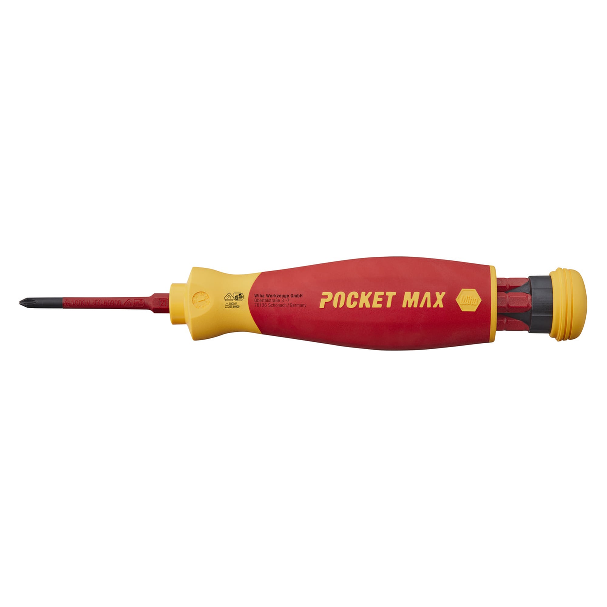 Tournevis avec magasin d'embouts PocketMax electric, 4 slimBits VDE 1 000 V - Wiha 45296