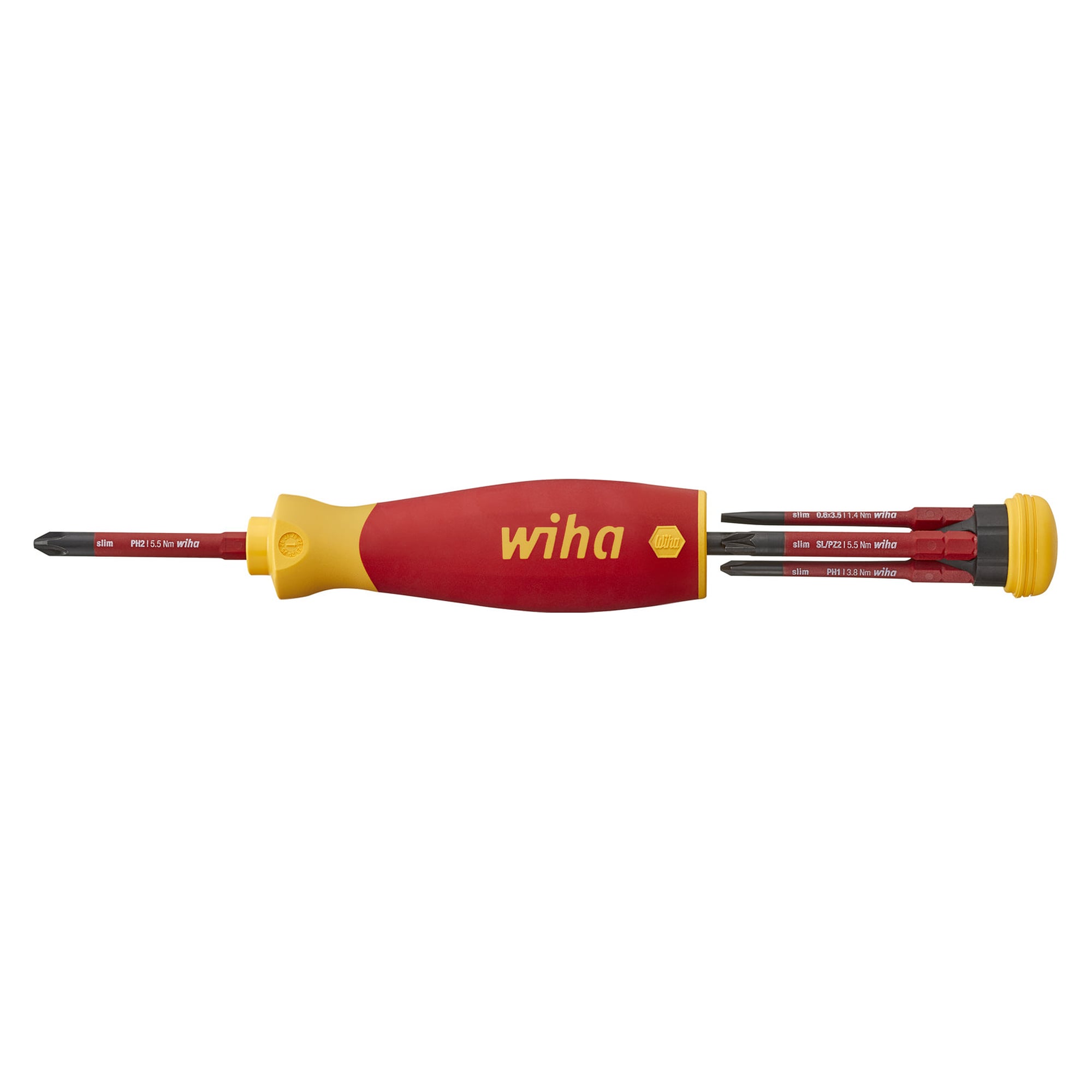 Schraubendreher mit Bit-Magazin PocketMax electric, 4 slimBits VDE 1.000 V - Wiha 45296