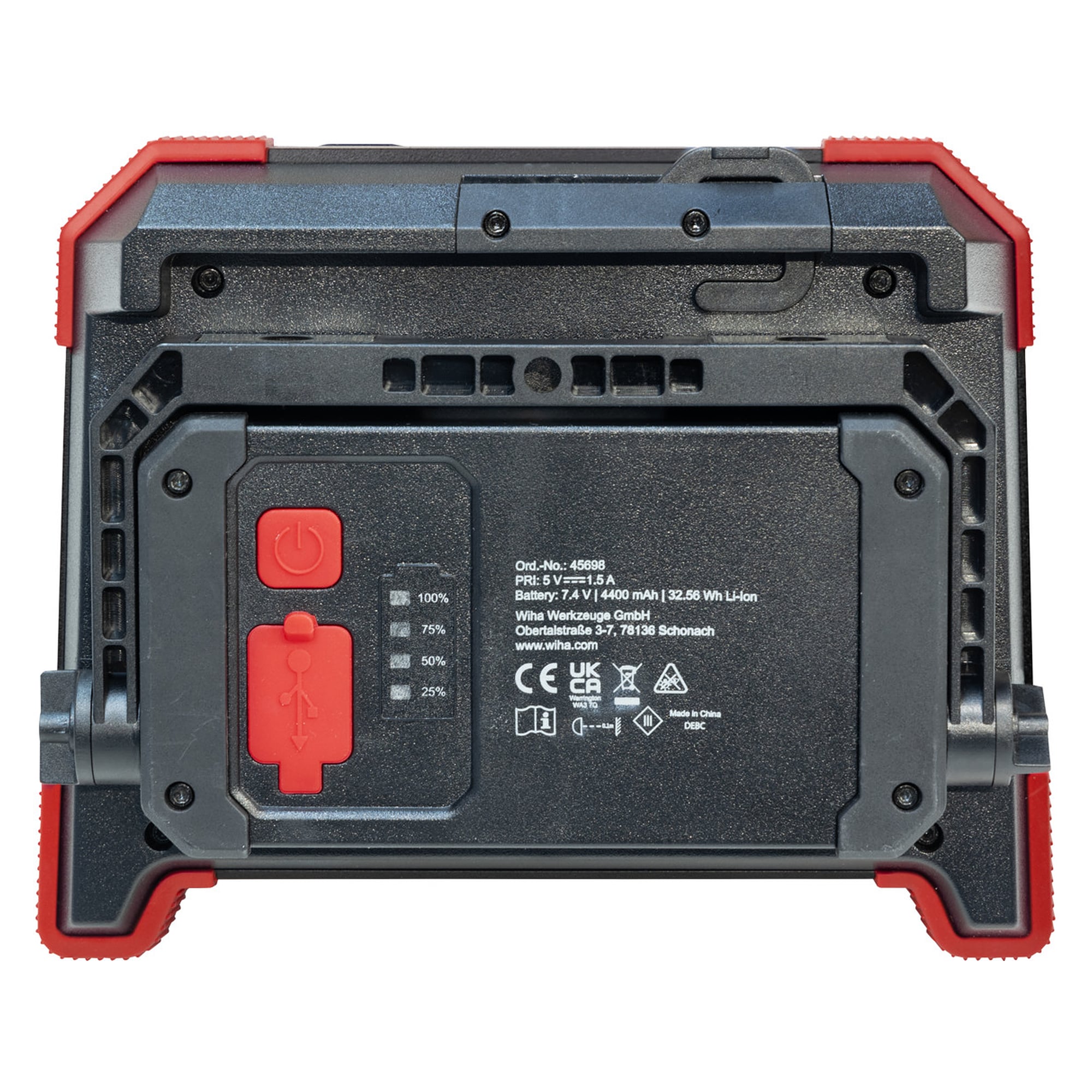 Akku-Baustrahler 30 W, 3.000 lm mit USB-C-Ladekabel - Wiha 45698