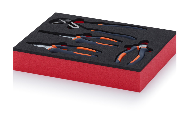 SB SE WZ. Schaumstoffeinsatz mit Zangen, Schaumstoffeinsatz mit Zangen