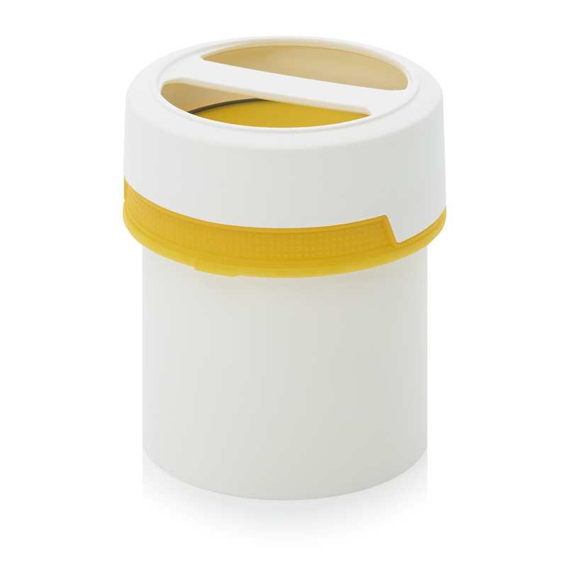SC IG 0.65-99 F2. Screw-top jars with comfort handle, White pail, yellow lid