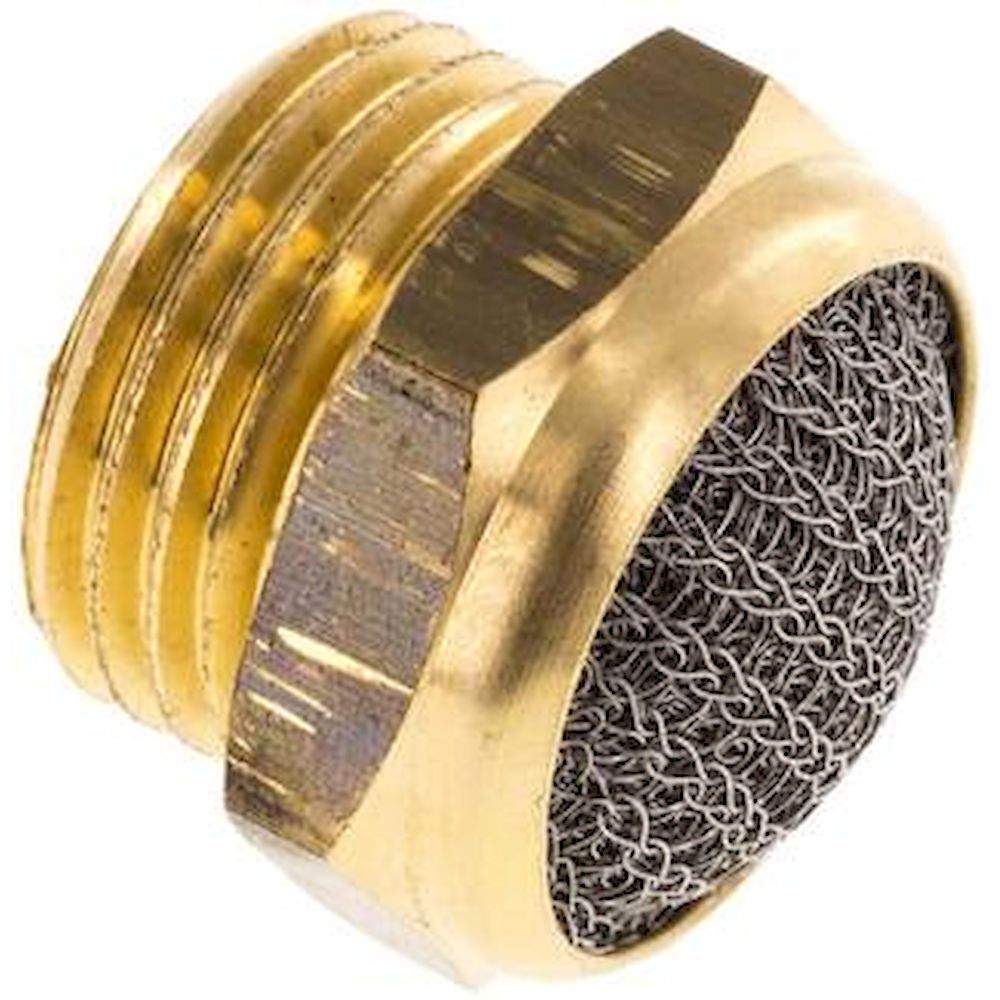 SDD 12. Schalldämpfer G 1/2", Drahtgewebe, Messing