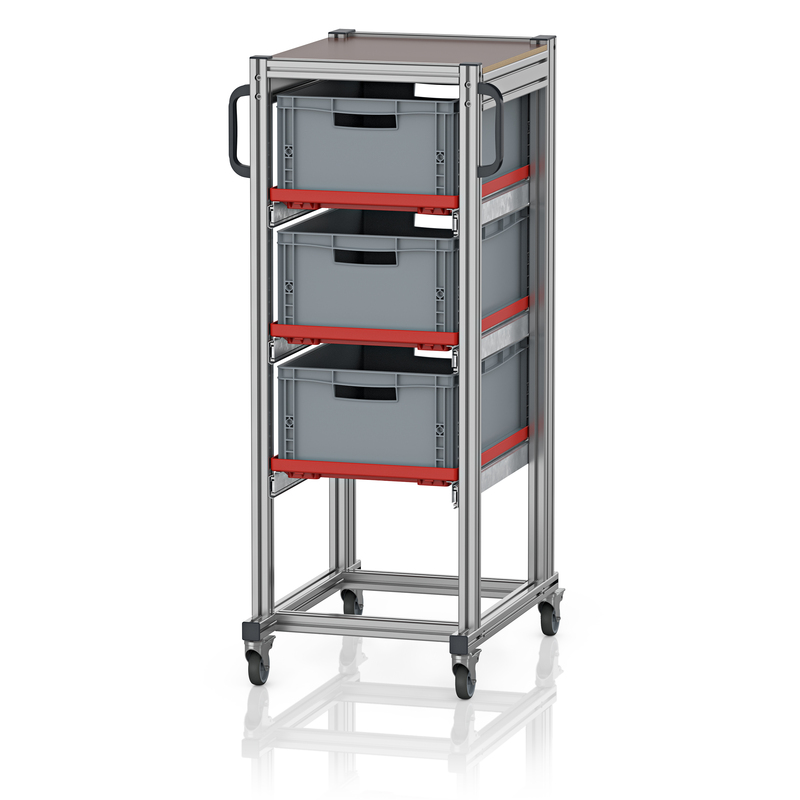 SE 134 6422.2. Systemwagen für Eurobehälter 60 x 40 Höhe 134 cm, 71,8x50x134,6 cm