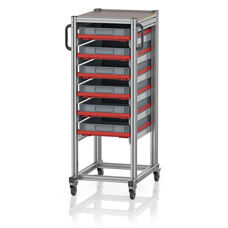 SE 134 6475.2. Systemwagen für Eurobehälter 60 x 40 Höhe 134 cm, 71,8x50x134,6 cm