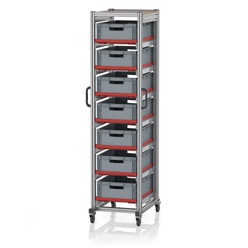 SE 200 6417.2. Systemwagen für Eurobehälter 60 x 40 Höhe 200 cm, 71,8x50x201,1 cm