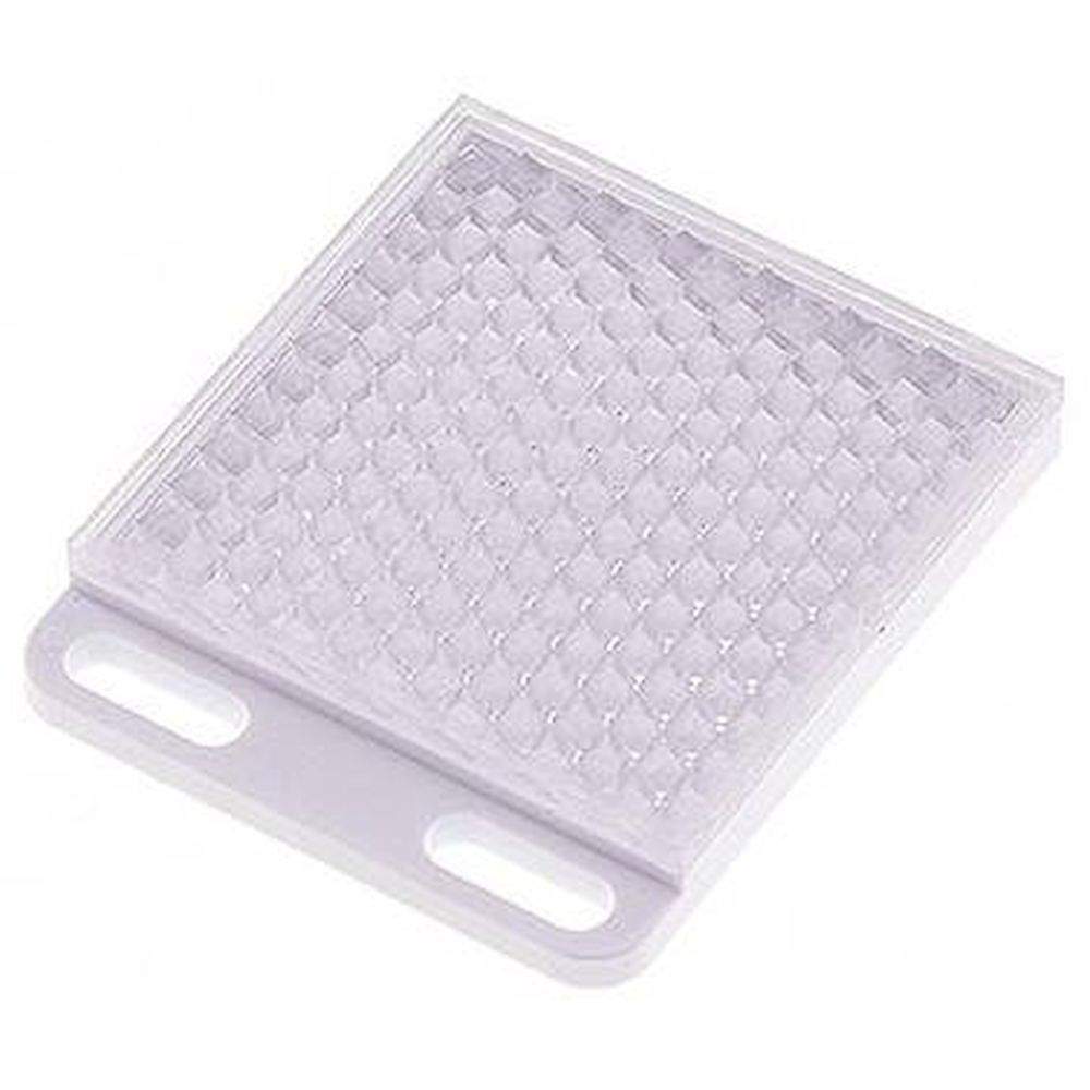 SON R R60X51. Reflektor, rechteckig, 60,3 x 51,4mm, 2 Langlöcher 4,8 x 9,5 (einseitig)