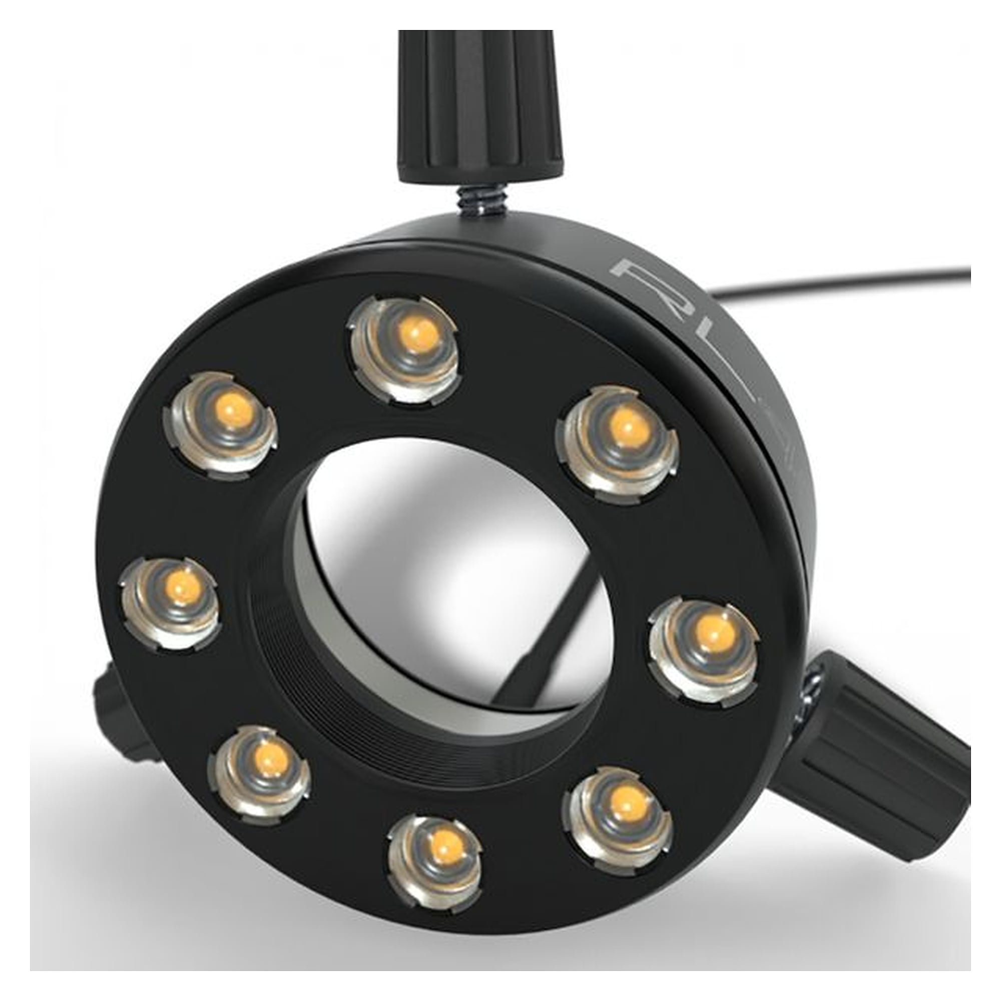 Starlight 100-012180. LED-Ringlicht, pur-weiß 5600K, Arbeitsabstand 120 mm, Spanndurchmesser max. 40 mm