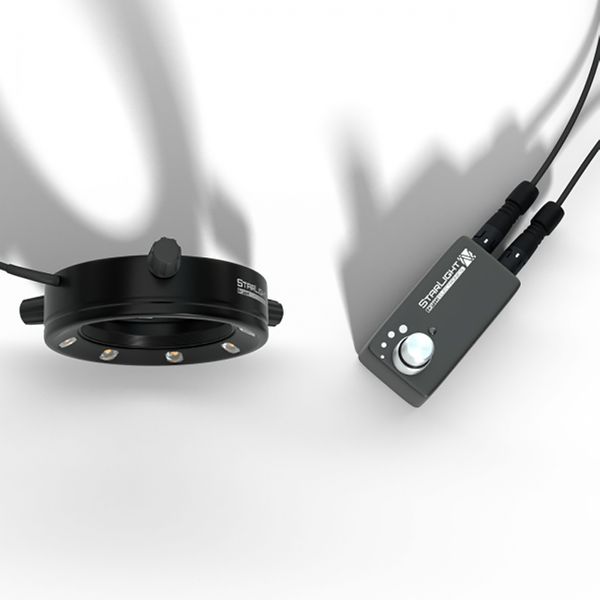 Starlight 100-012212. LED-Ringlicht, pur-weiß 5600K, Arbeitsabstand 80 mm, Spanndurchmesser max. 66 mm