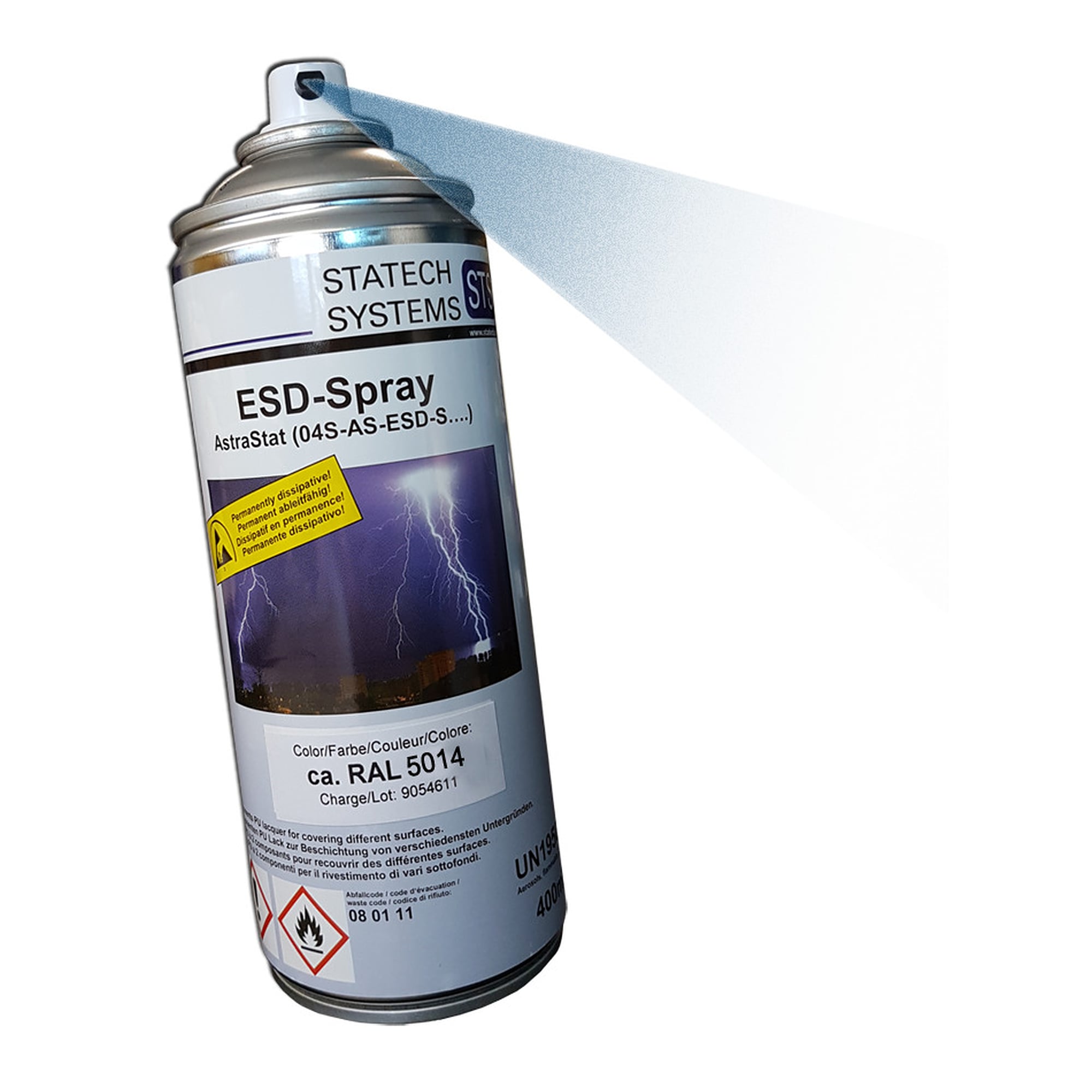 ESD Spray Paint AstraStat Type S 2K PU 400 ml, RAL 5014 pigeon blue - Statech Systems EP1101005