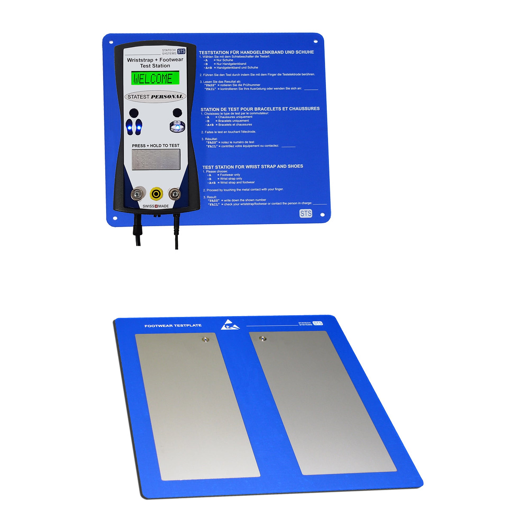 Teststation STATEST PERSONAL für Handgelenkband und Schuhe, komplett - Statech Systems