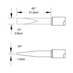 Metcal STTC-820. Lötspitze STTC Serie, meißelförmig 3,8x1 mm