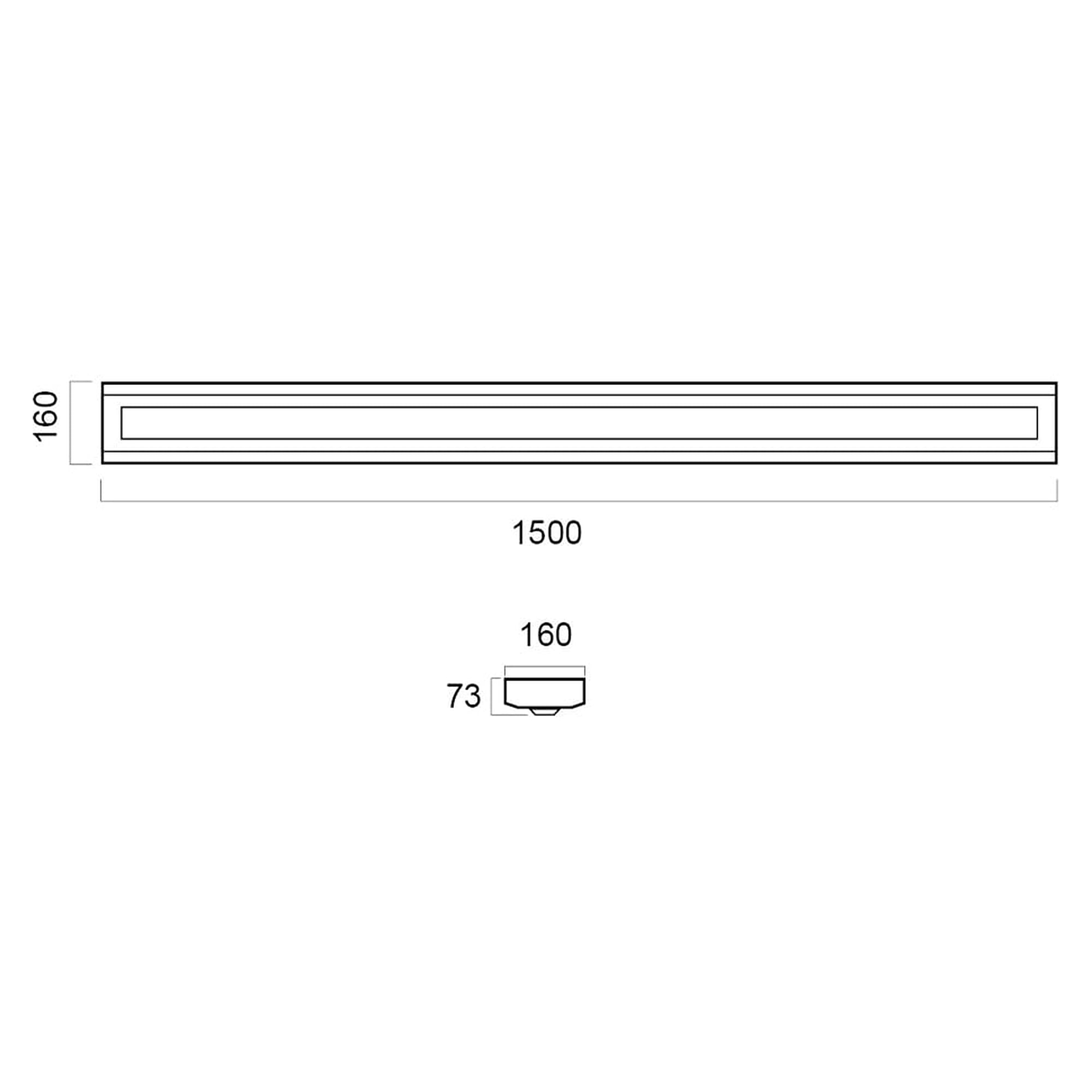 Glamox SURELUX-S1500 luminaire industriel, 3750 lm, 4000 K, commutable