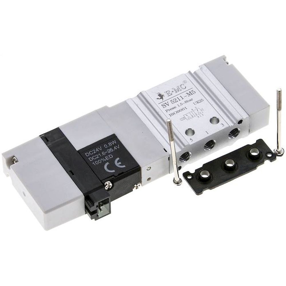 E.MC SV 5211-M5. Magnetventil für S1V, 5/2-Wege mit Luftfederrückstellung (monostabil)