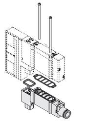 SMC SY30M-38-1A-C6. SY3000, Individual SUP/EXH Spacer Assembly