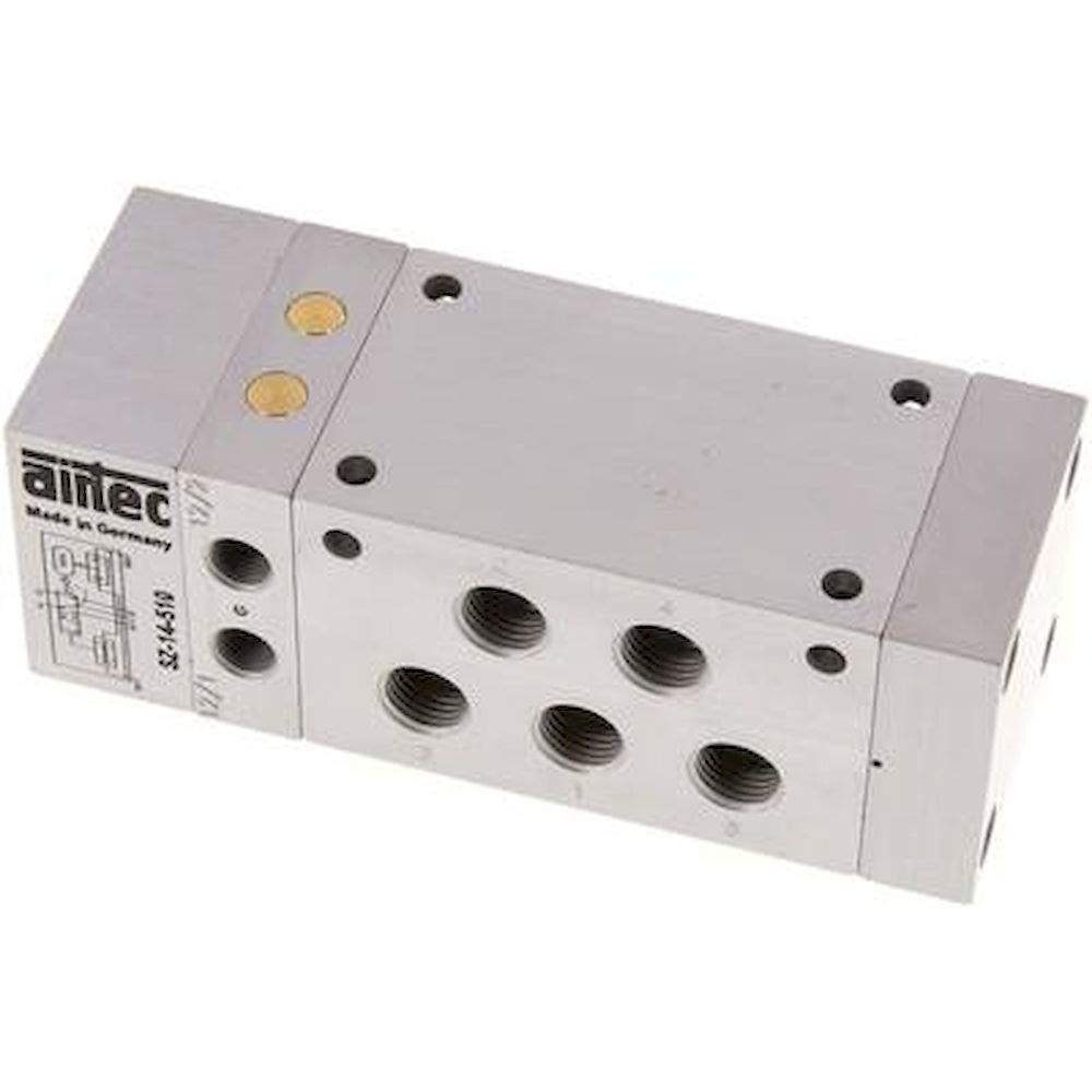 Airtec SZ 14 510. Zweihand-Sicherheitsblock G 1/4", 5/2-Wege (Federrückstellung), Präzision
