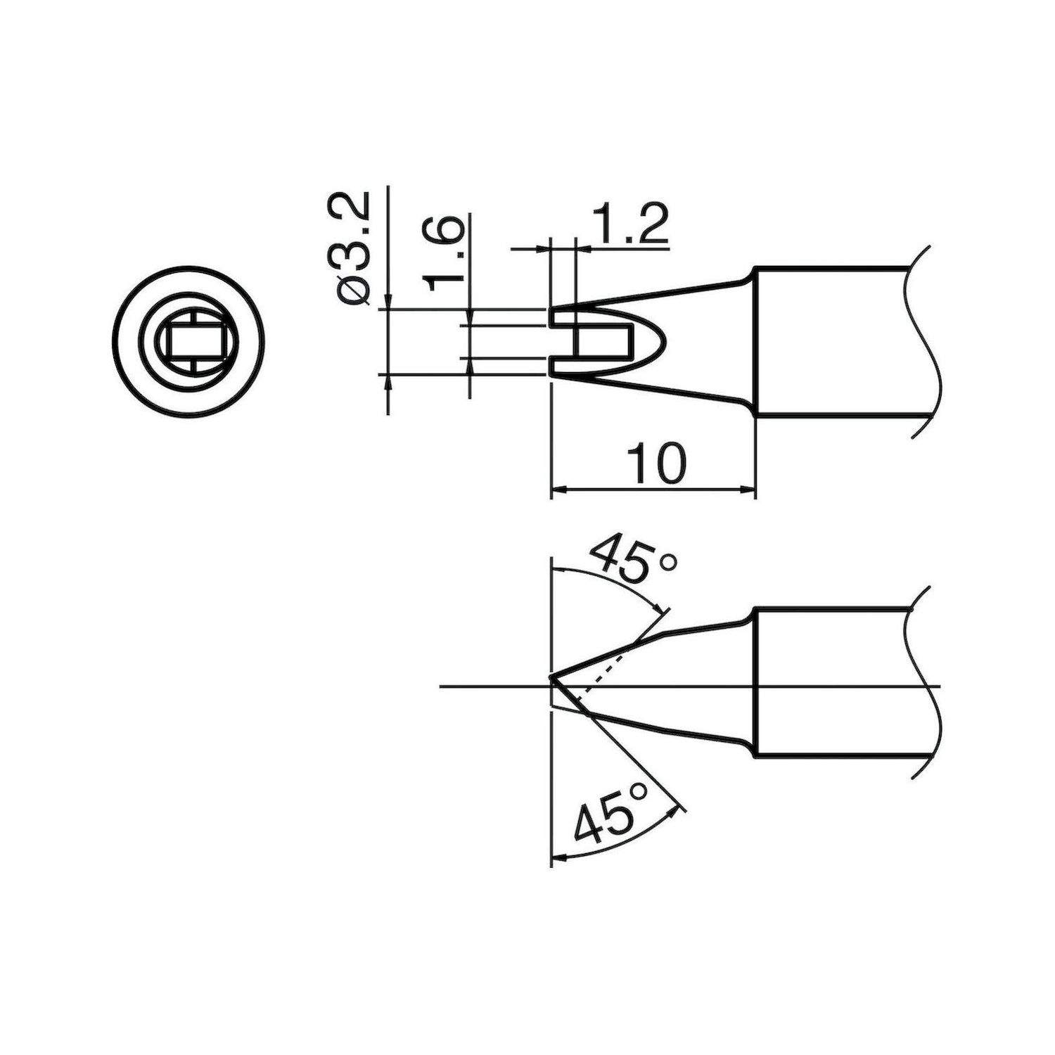 Hakko T33-SS1611. Composit Lötspitze Format SSConcave - Hohlkehle für Lötkolben FX 8002 und N2-Lötkolben FX 8003 