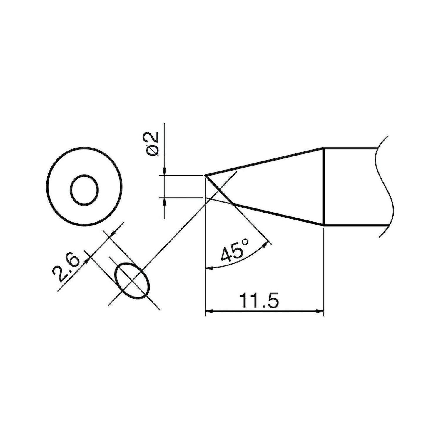 Hakko T33-SSBC2. Composit Lötspitze Format 2SSBC für Lötkolben FX 8002 und N2-Lötkolben FX 8003 (Düse B - B 5070) 