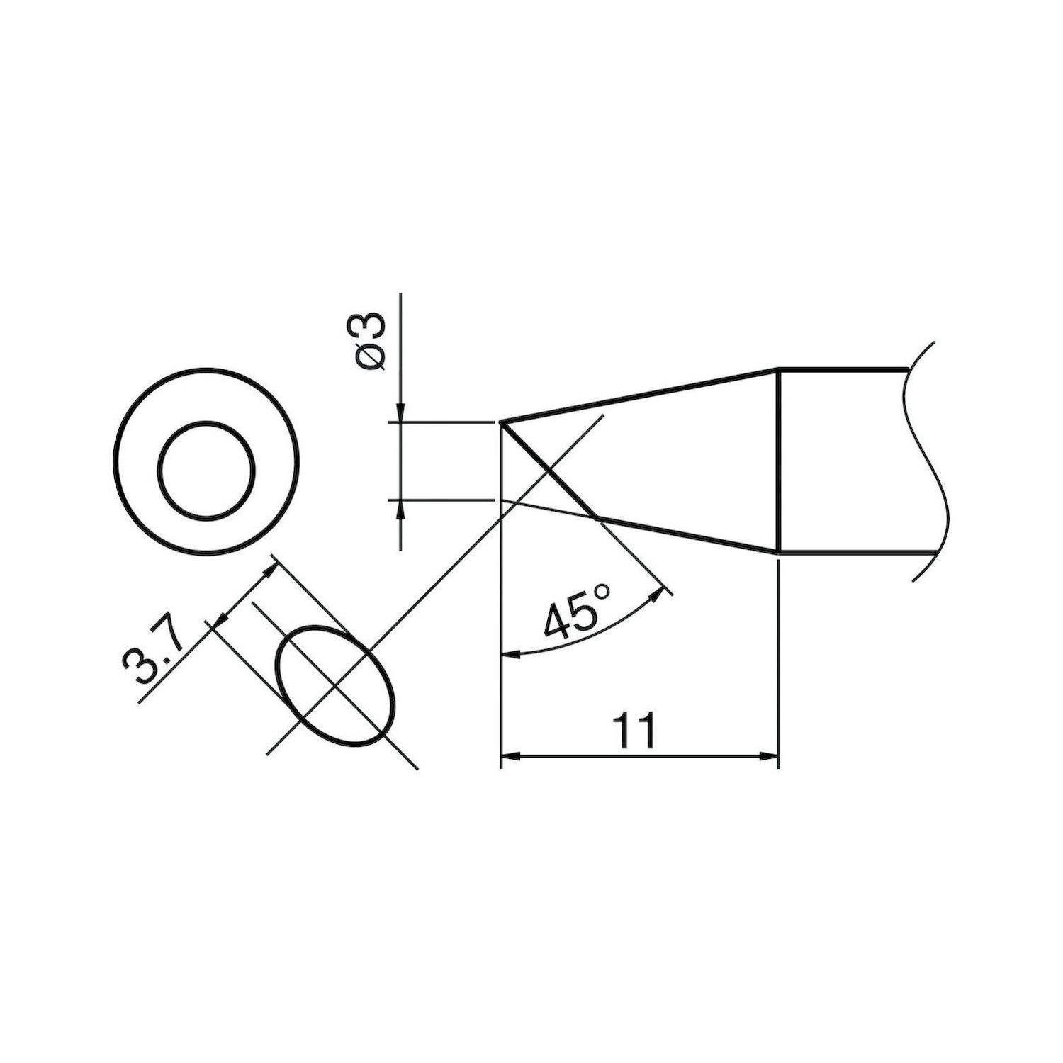 Hakko T33-SSBC3. Composit Lötspitze Format 3SSBC für Lötkolben FX 8002 und N2-Lötkolben FX 8003 (Düse B - B 5070) 