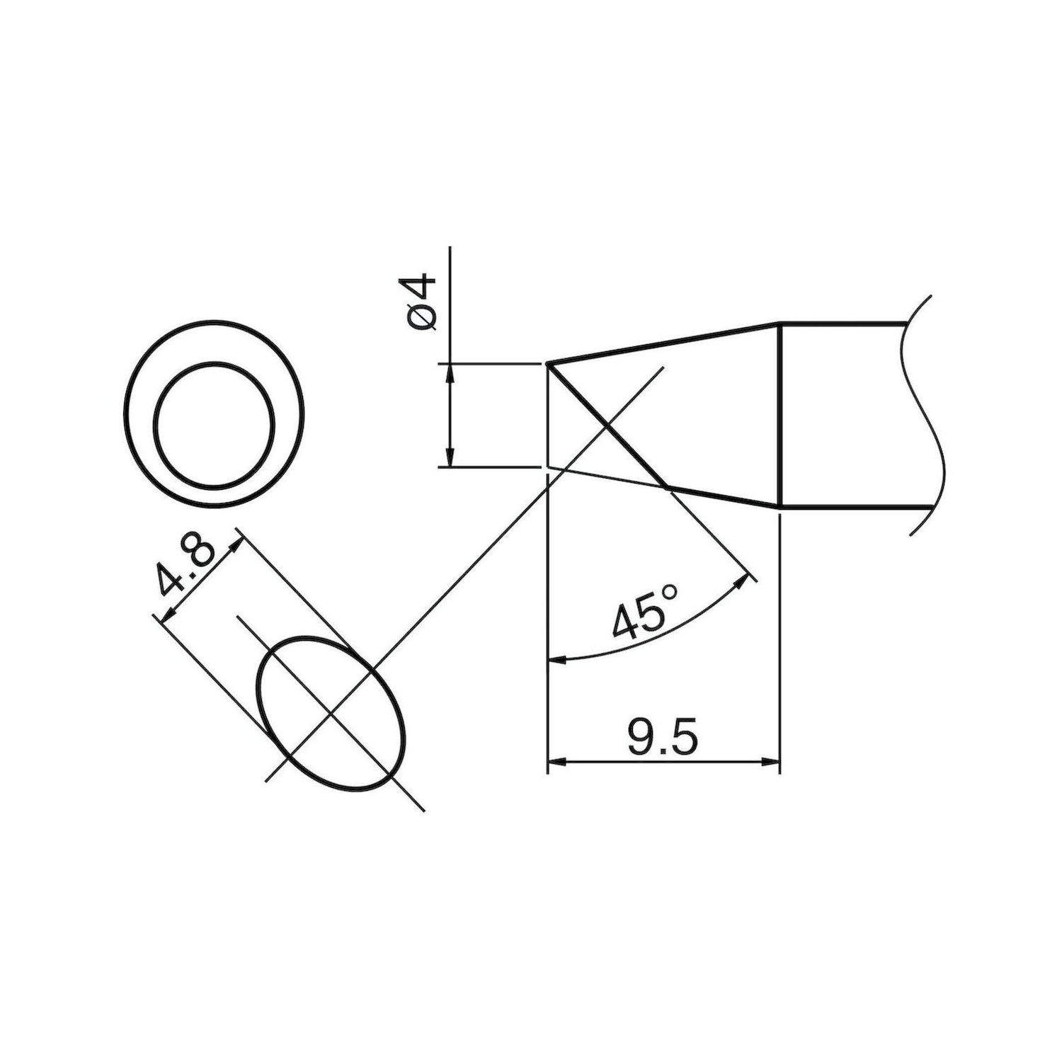 Hakko T33-SSBC4. Composit Lötspitze Format 4SSBC für Lötkolben FX 8002 und N2-Lötkolben FX 8003 (Düse B - B 5070) 