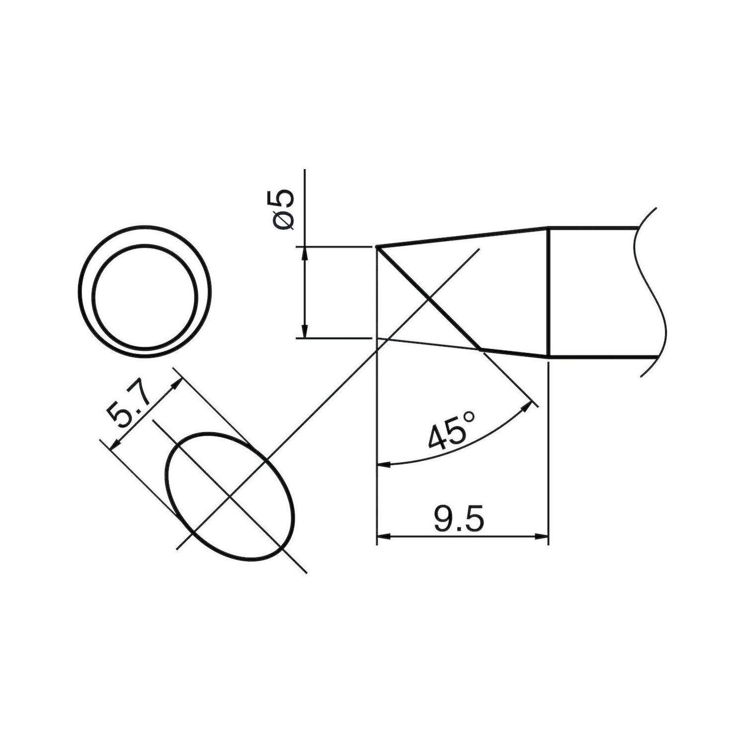 Hakko T33-SSBC5. Composit Lötspitze Format 5SSBC für Lötkolben FX 8002 und N2-Lötkolben FX 8003 (Düse B - B 5070) 