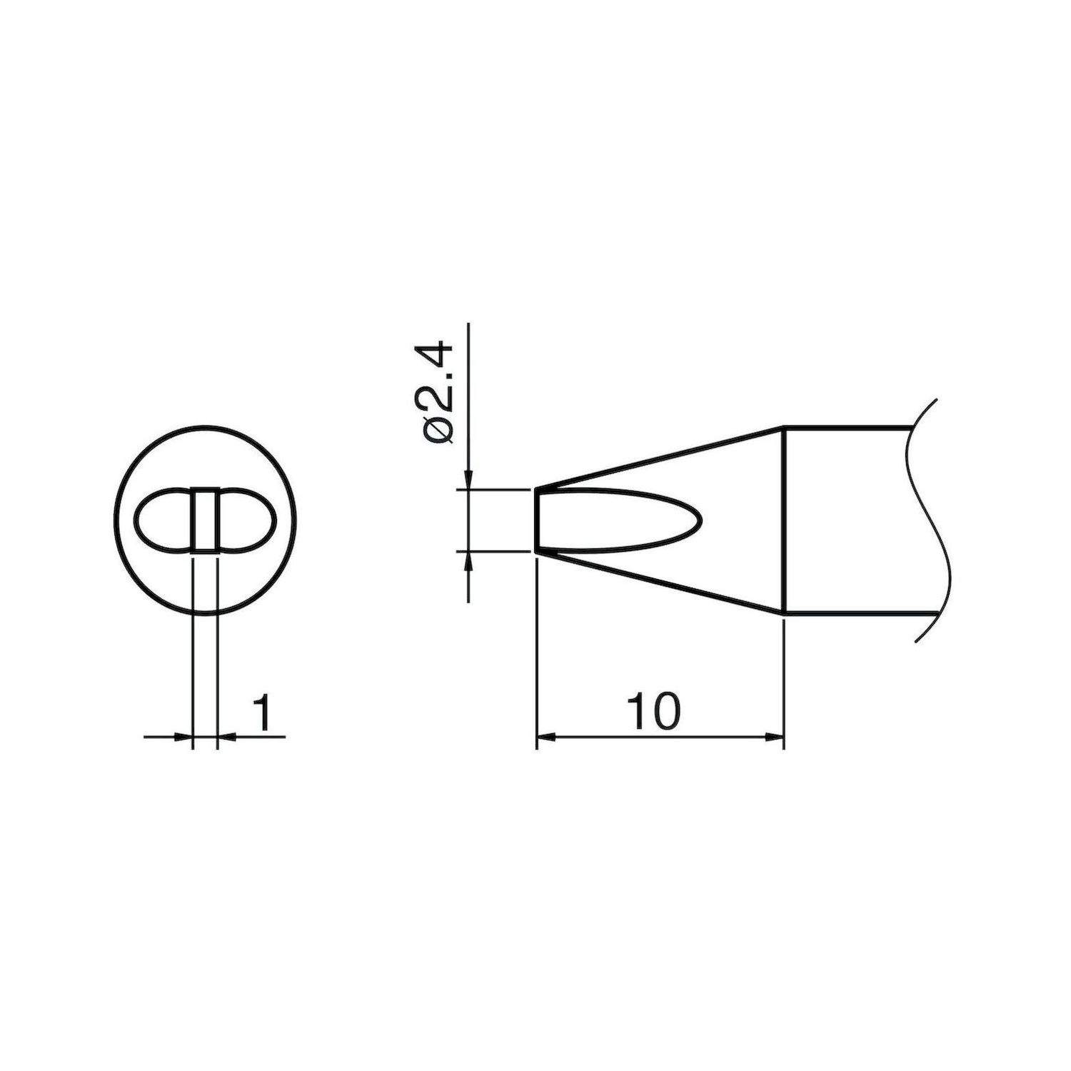 Hakko T33-SSD24. Composit Lötspitze Format 2.4SSD für Lötkolben FX 8002 und N2-Lötkolben FX 8003 (Düse B - B 5070) 