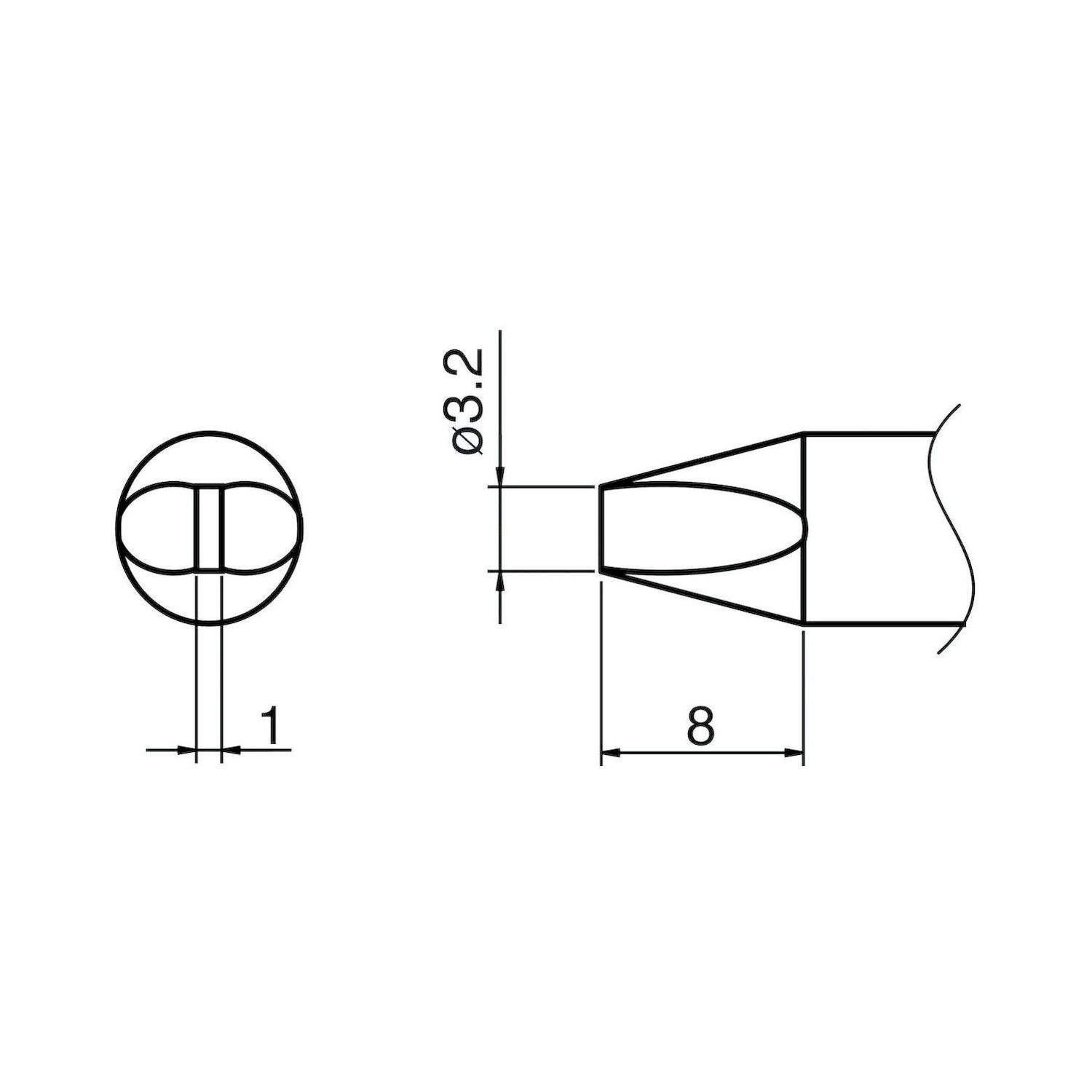 Hakko T33-SSD32. Composit Lötspitze Format 3.2SSD für Lötkolben FX 8002 und N2-Lötkolben FX 8003 (Düse B - B 5070) 